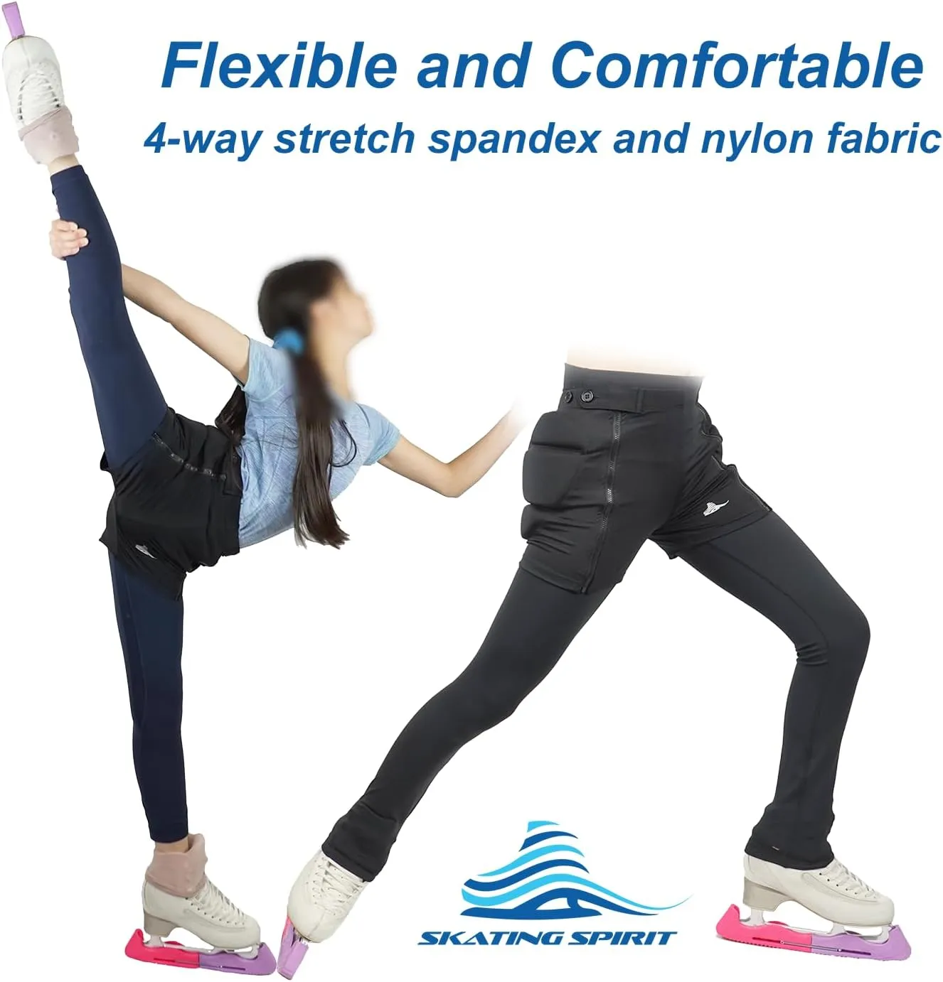 Zip-on Zip-Off Padded Shorts Protective Crash Pants Tailbone Hip Butt Pad for Skating Skateboarding Skiing