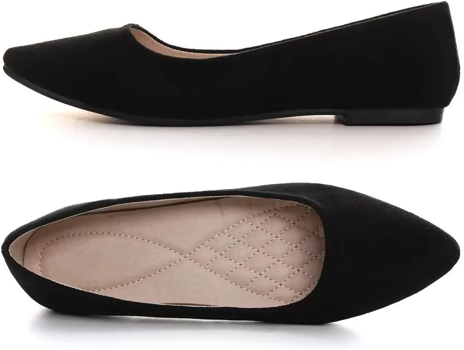 ZTWUTANG Women's Cute Round-Toe Flat Ballet Shoes Comfortable Dress Shoes for Walking