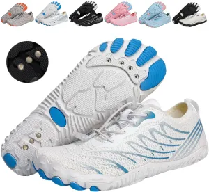 Zureto Women's Adult Earthing Slipper, White, 8-8.5, Medium, Minimalist, Round Toe, Casual, Running, Hiking, All Seasons, Flats, Moderate Cushioning, Synthetic, Adults with Foot Health Concerns